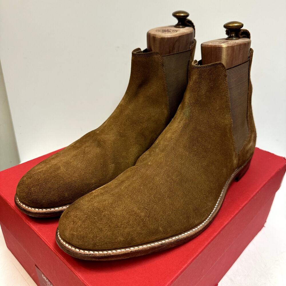 NEW HEELS Grenson Declan Chelsea Boots Snuff Suede Goodyear UK 10.5 F US 11.5 D
